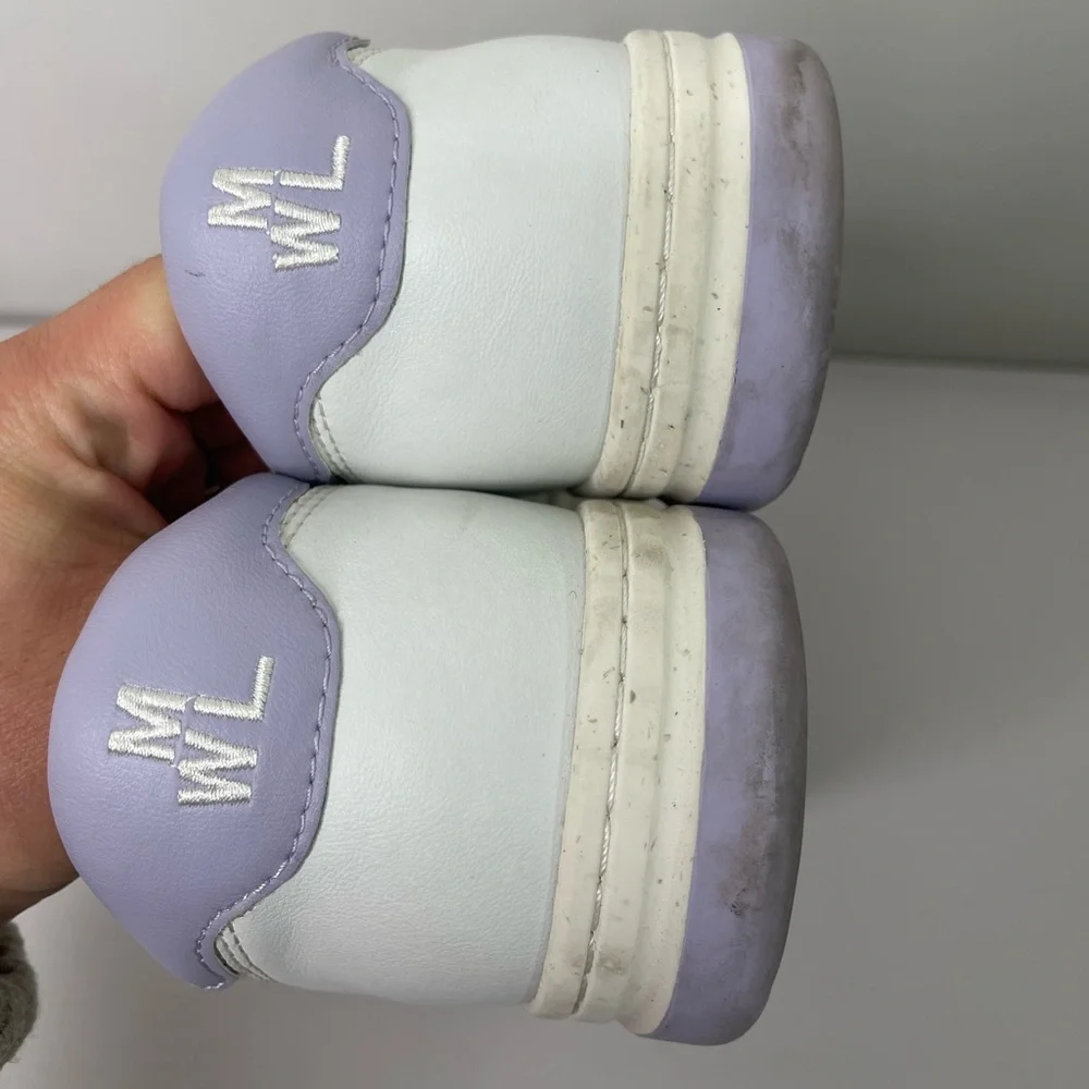 Madewell Court Low Top Sneakers Lilac Trim Coated Leather Sz W9.5 M8 EUC - Picture 5 of 7